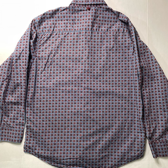 Age of Wisdom Shirt Mens Size XL Long Sleeve Button Up Flip Cuff Diamond Pattern - Picture 5 of 14
